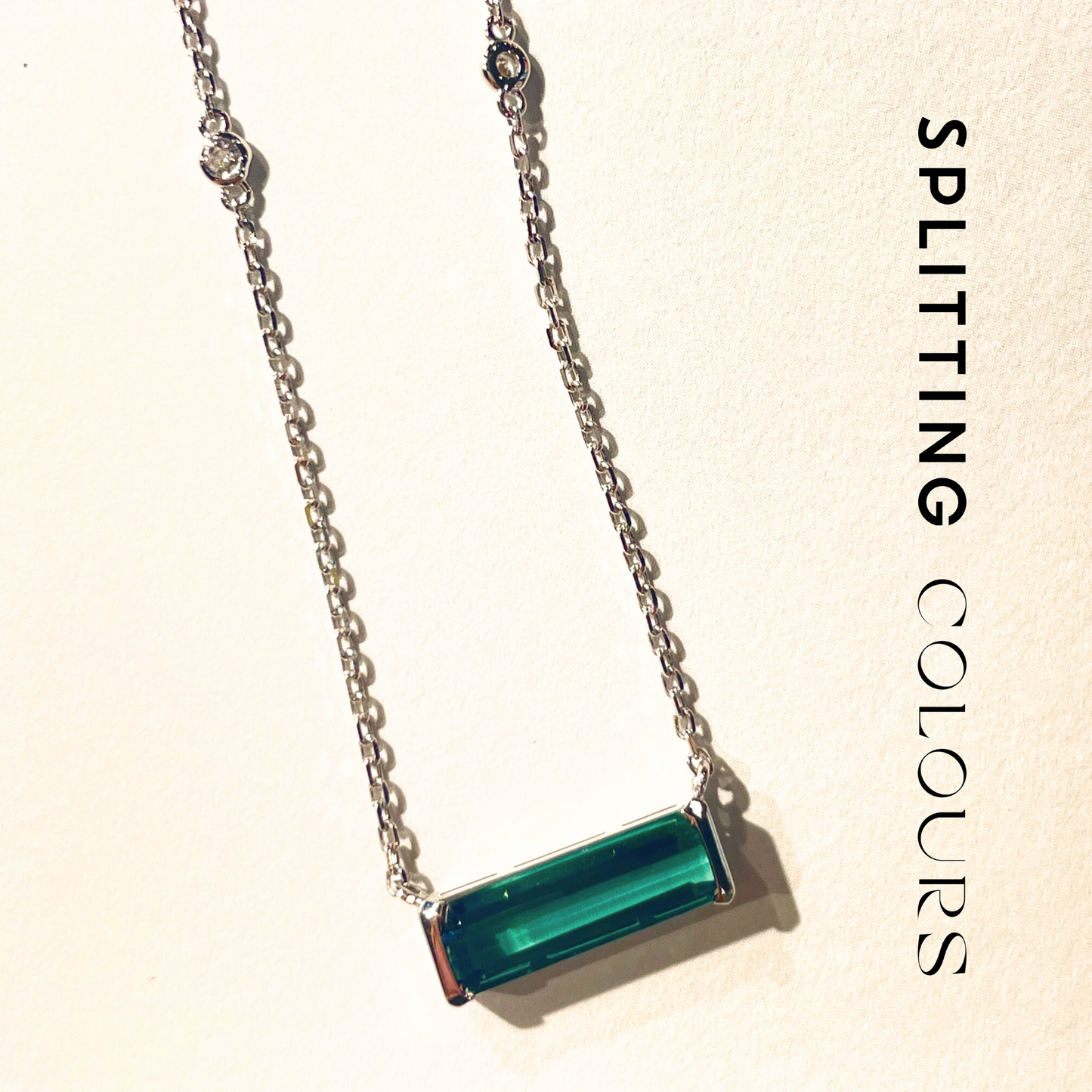 The Mono Necklace - 2.44ct Blue Tourmaline with Diamonds