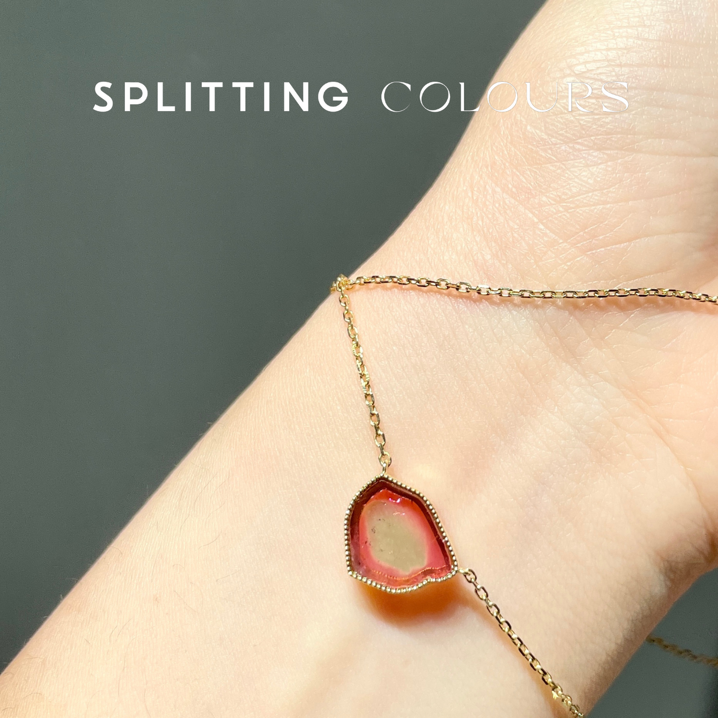 The Slice Necklace - 2.73ct Watermelon Tourmaline