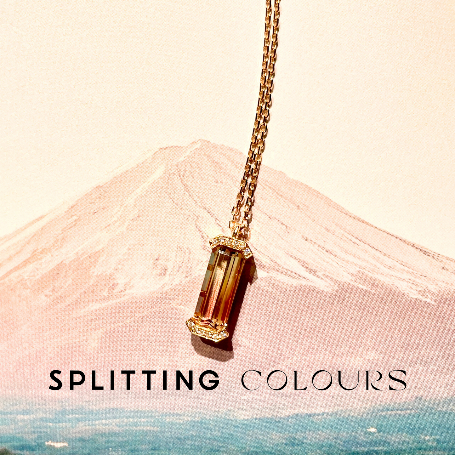 The Bracket Necklace - 1.83ct Sunset Tourmaline