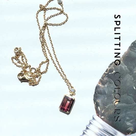 The Fusion Necklace - 1.57ct Rose Vale Gradient Tourmaline with Diamonds
