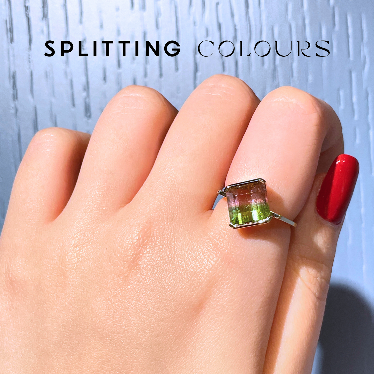 The Flat Corner Ring - 4.28ct Watermelon Tourmaline