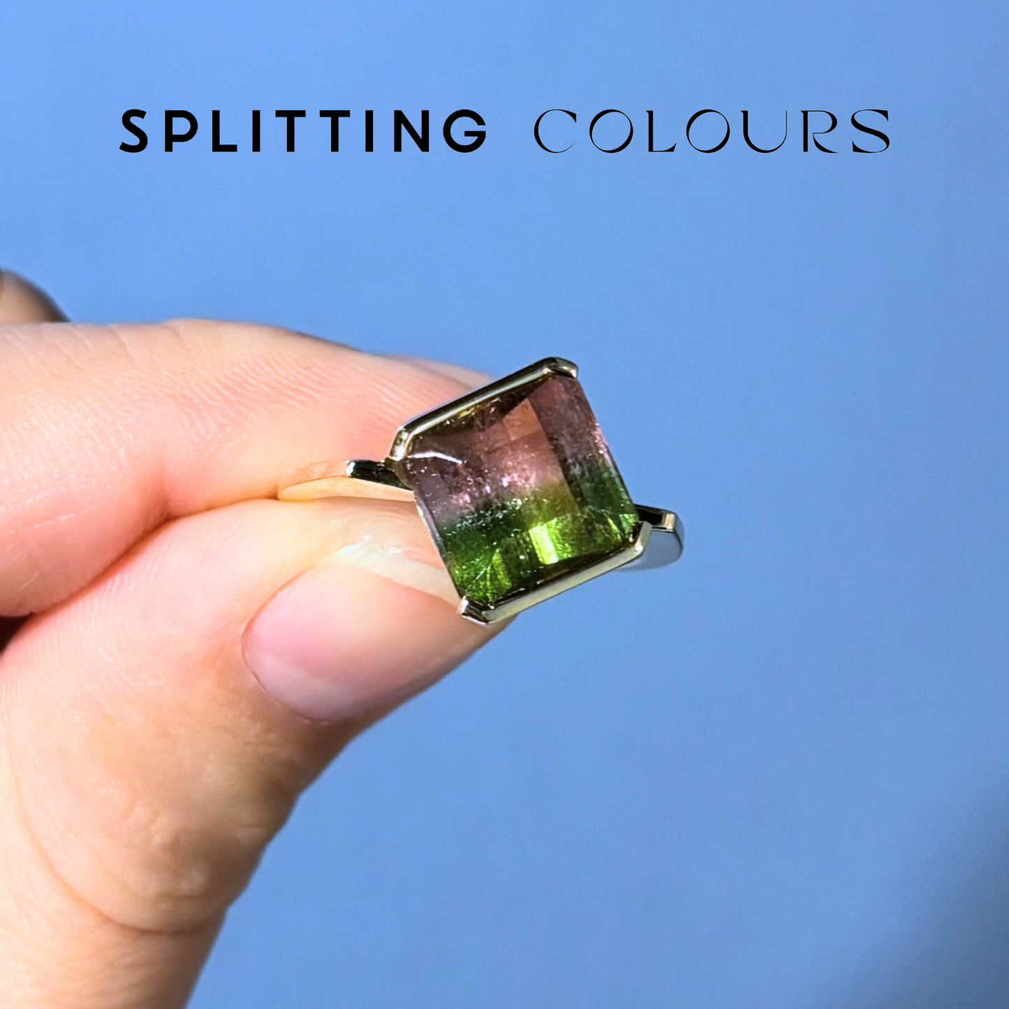 The Flat Corner Ring - 4.28ct Watermelon Tourmaline