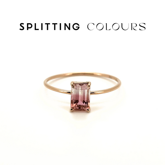 The Petite Ring - 0.82ct Colourless and Pink Tourmaline