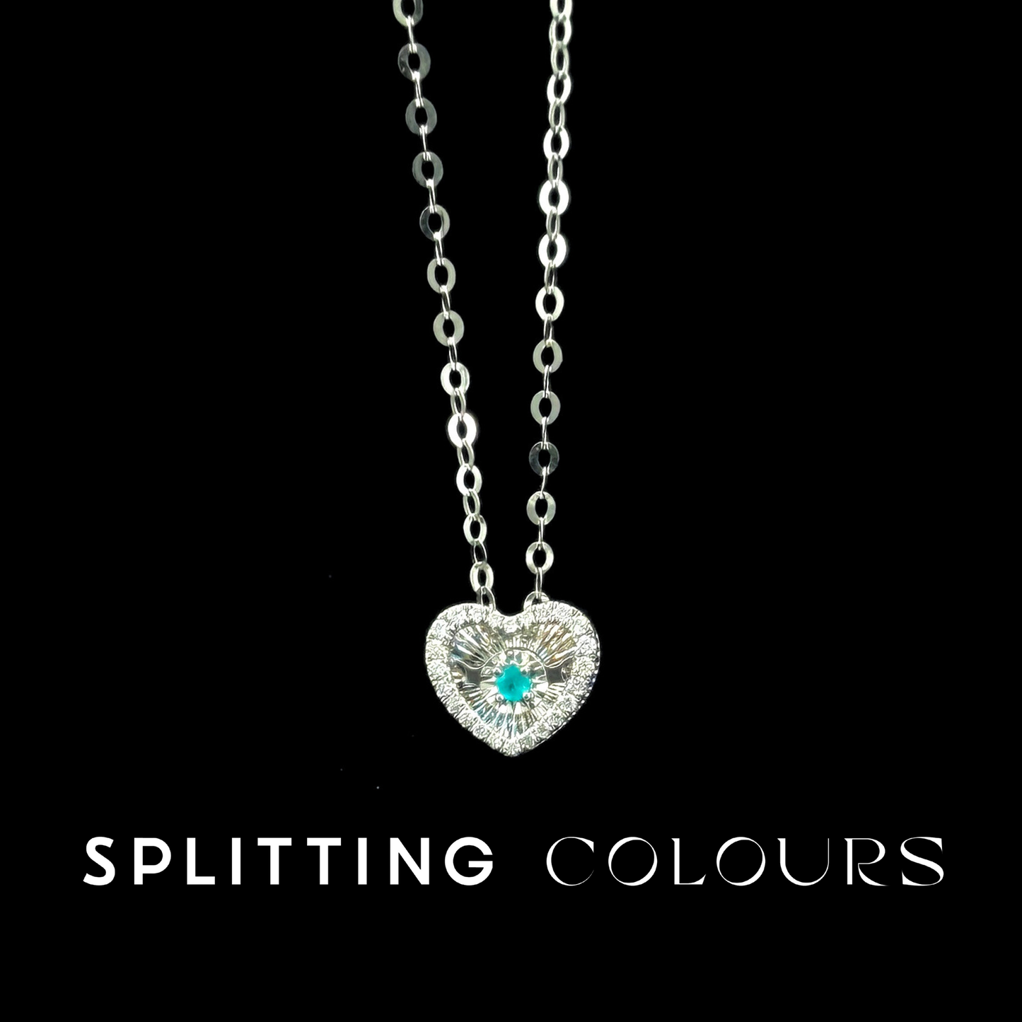 Golden Prism - Brazilian Paraiba/ Diamonds Heart Shape Pendant