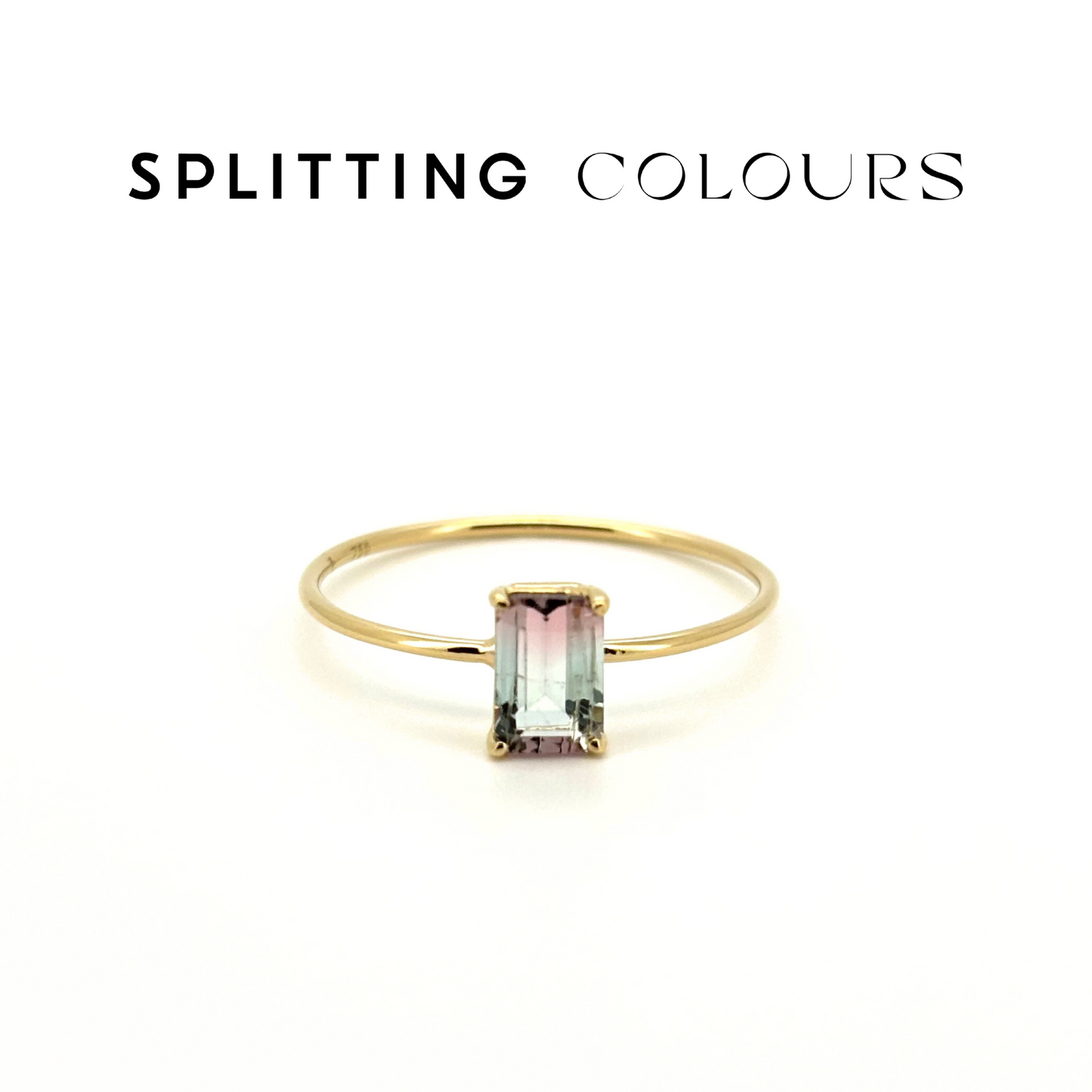 The Petite Ring - 0.52ct Light Green & Light Pink Tourmaline