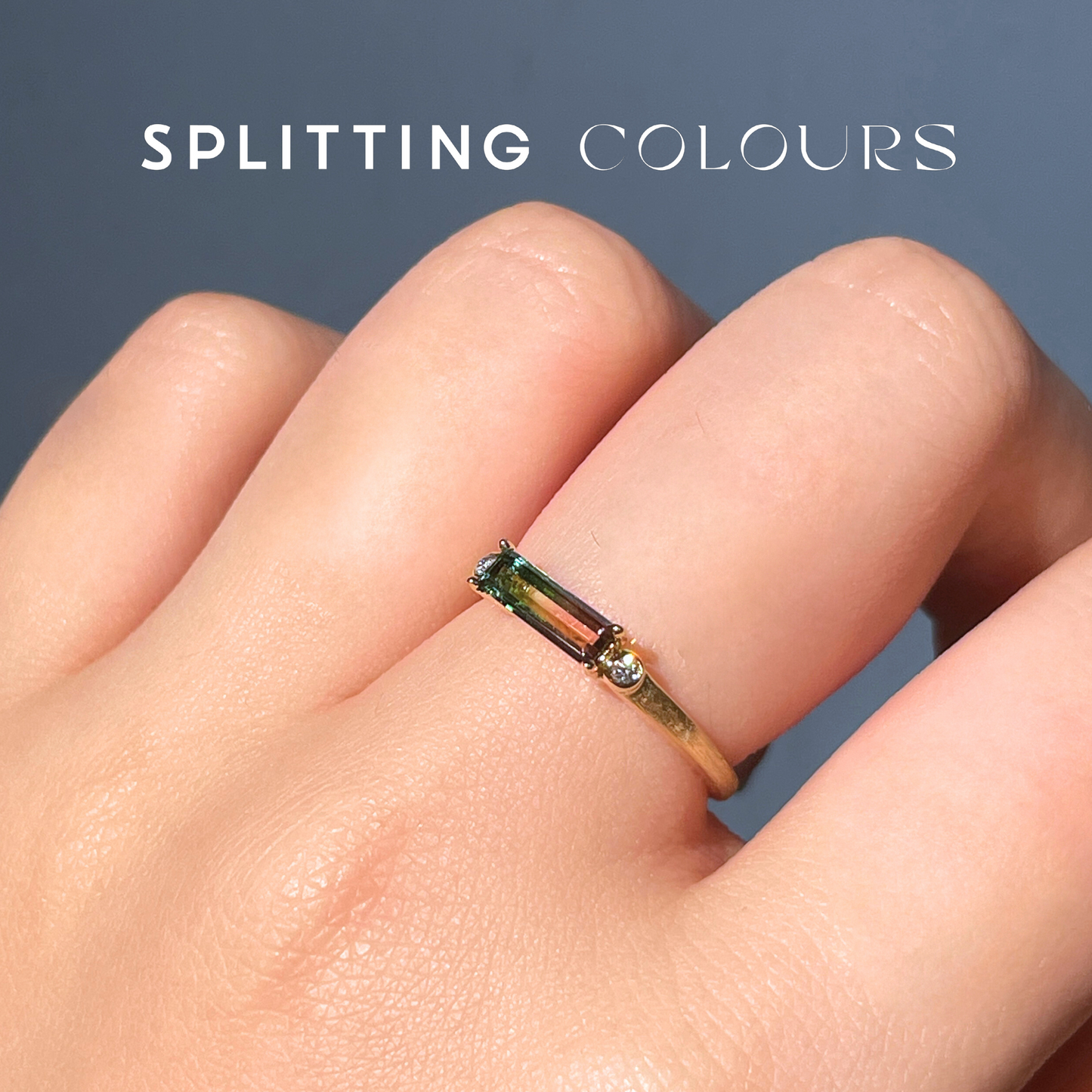 The Classic Ring - 0.44ct Watermelon Tourmaline With Diamonds