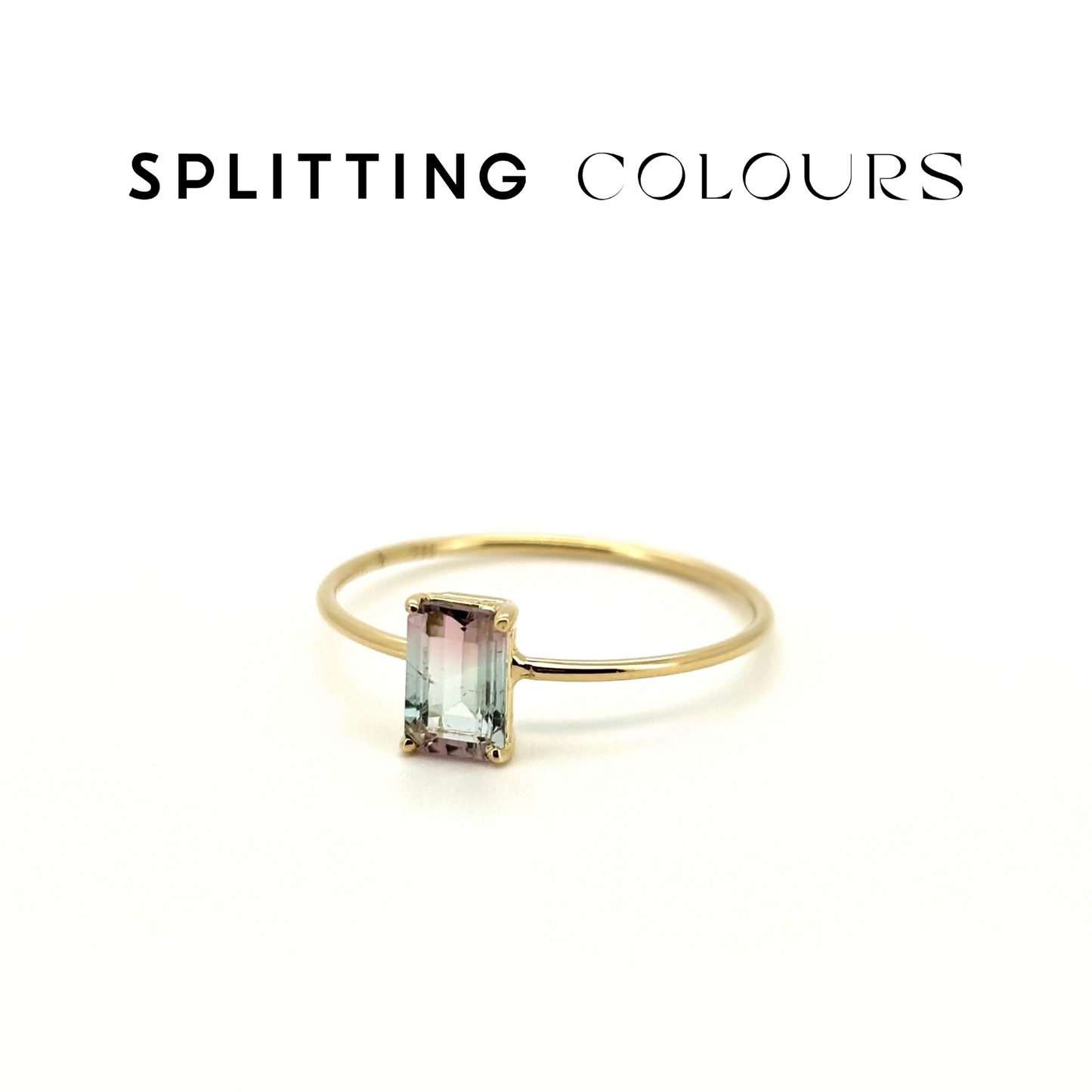The Petite Ring - 0.52ct Light Green & Light Pink Tourmaline