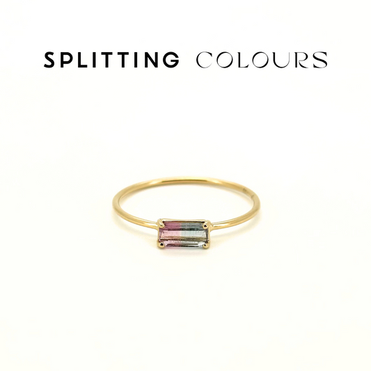 The Petite Ring - 0.27ct Pink and Light Blue Tourmaline