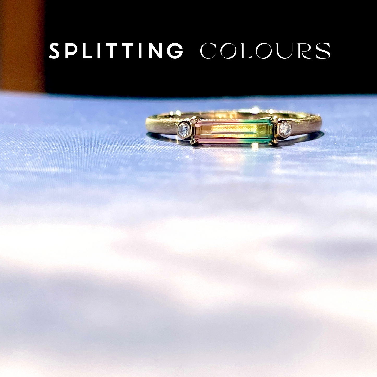 The Classic Ring - 0.44ct Watermelon Tourmaline With Diamonds