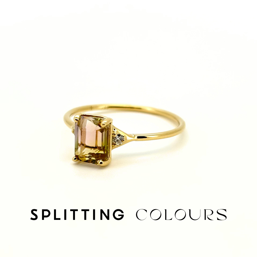 The Petite Ring - 1.28ct Watermelon Tourmaline With Diamonds