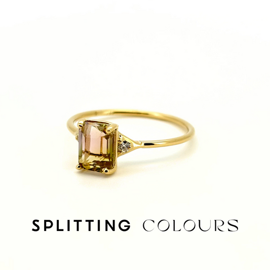 The Petite Ring - 1.28ct Watermelon Tourmaline With Diamonds