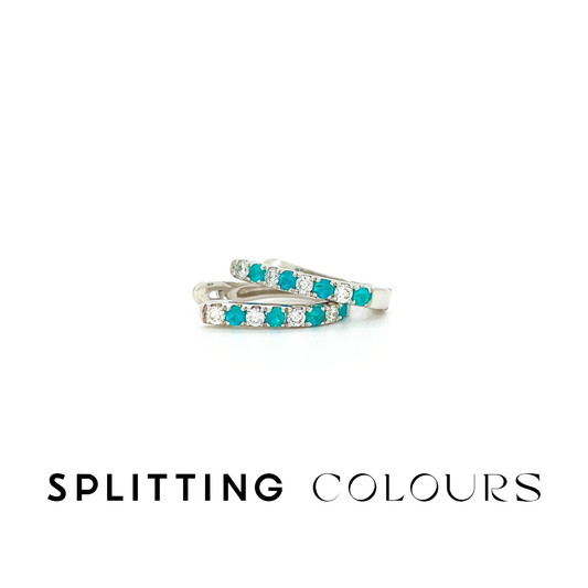 The Mono Earrings - Brazilian Paraiba Hoop Earring with Diamonds