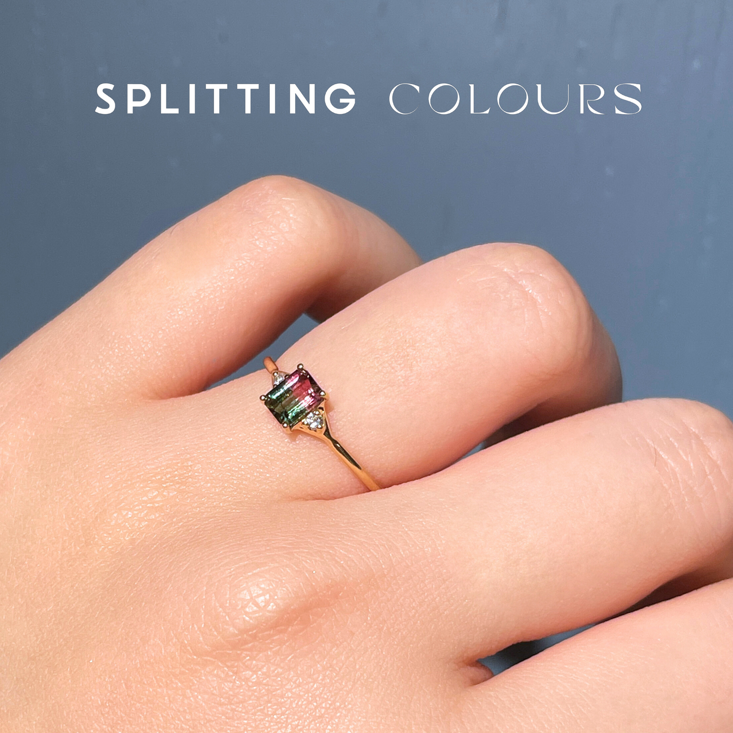The Petite Ring - 0.45ct Watermelon Tourmaline With Diamonds