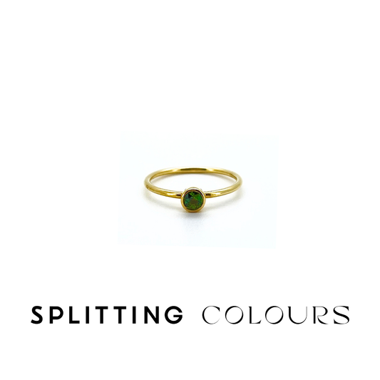 The Twinkle Ring - Dark Greenish Blue Tourmaline
