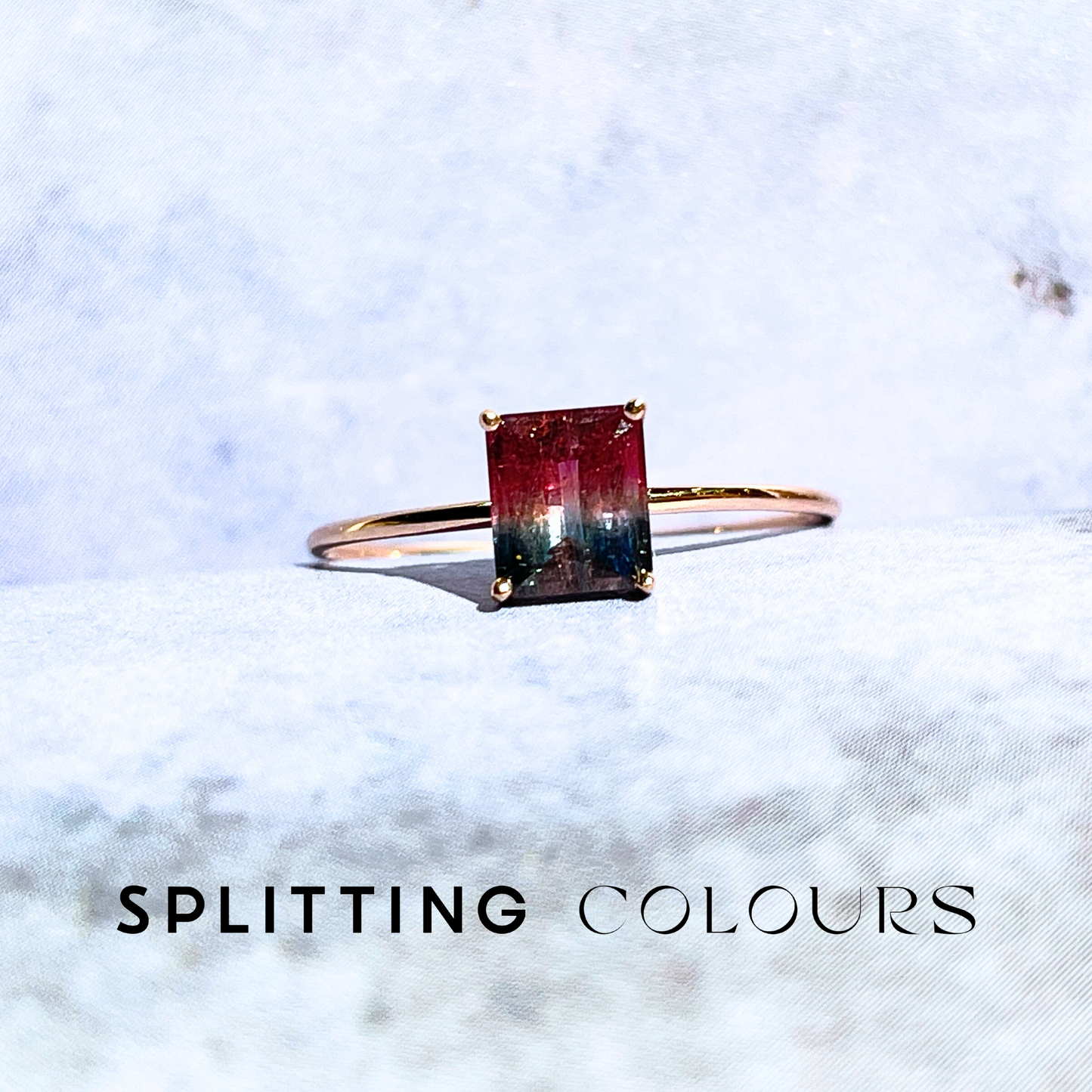The Petite Ring - 0.71ct Dusk Blue & Cerise Pink Tourmaline