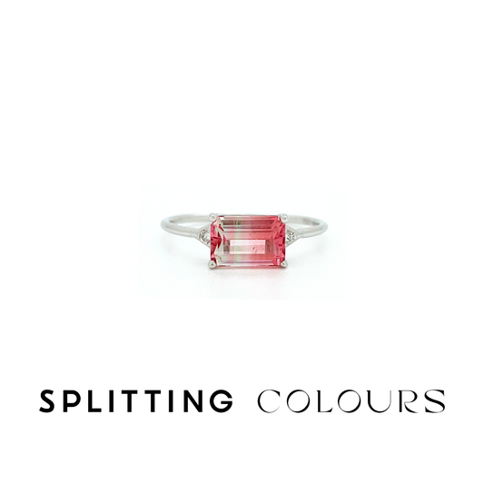 The Petite Ring - 1.14ct Blossom Pink Gradient Tourmaline With Diamonds