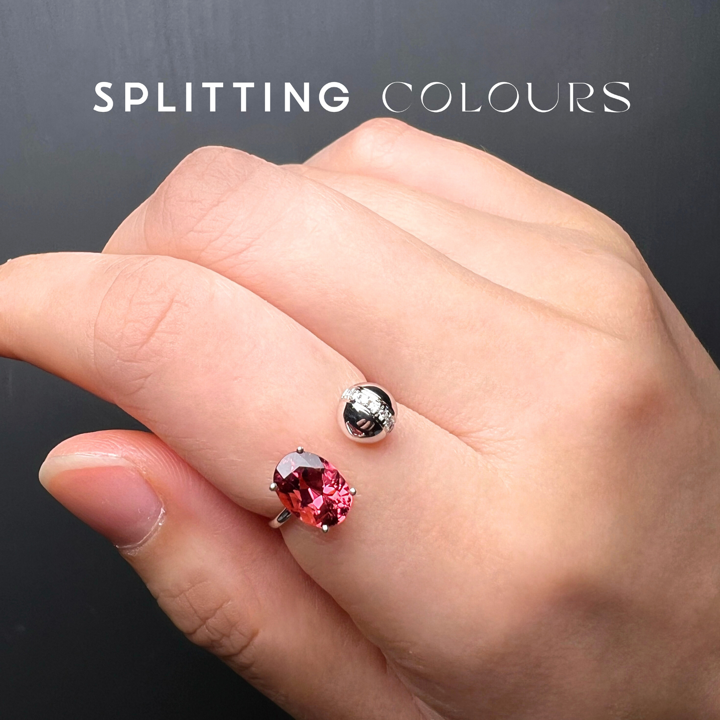 The Satellite Ring – 1.27ct Rubellite