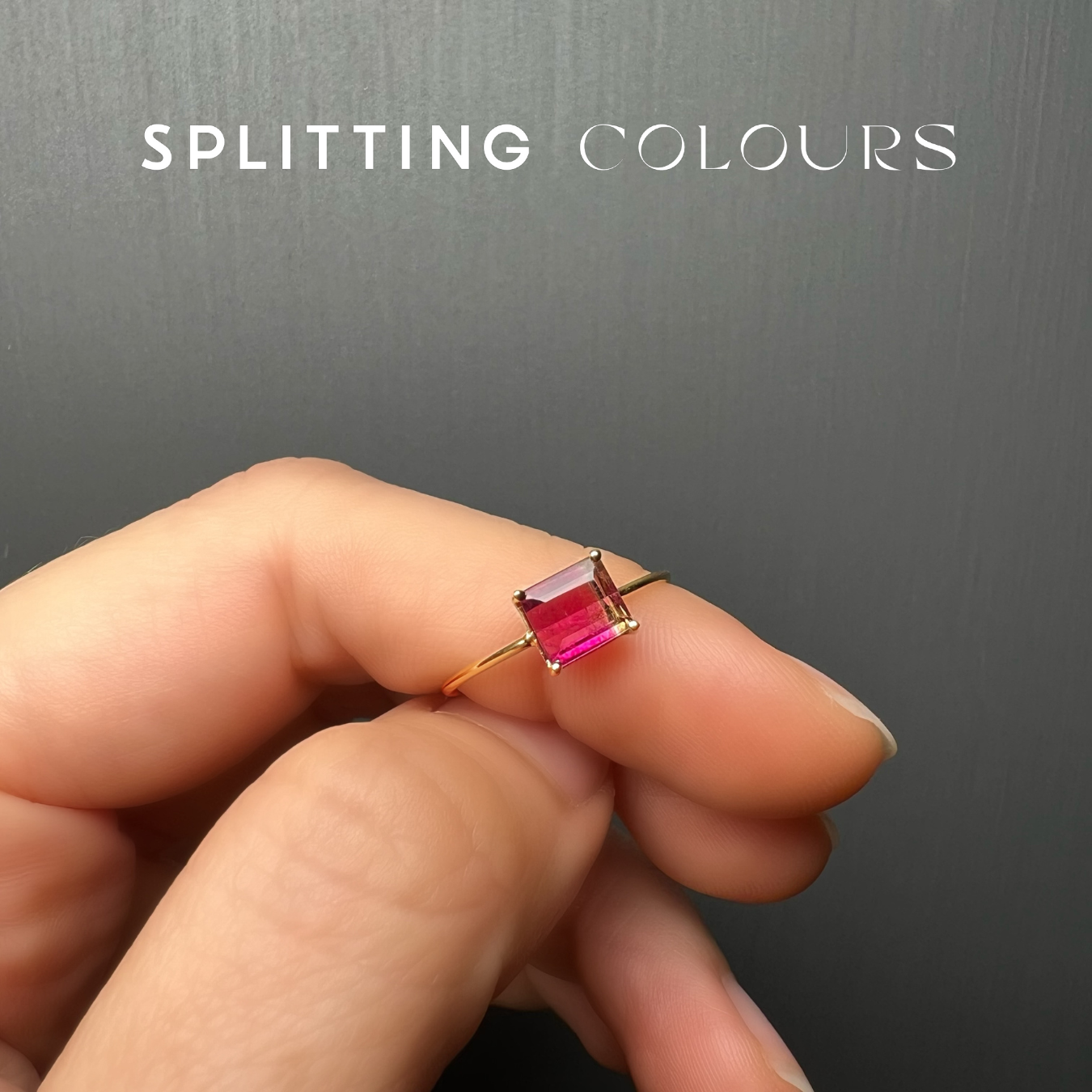 The Petite Ring - 0.78ct Fuchsia Pink & Colourless Tourmaline