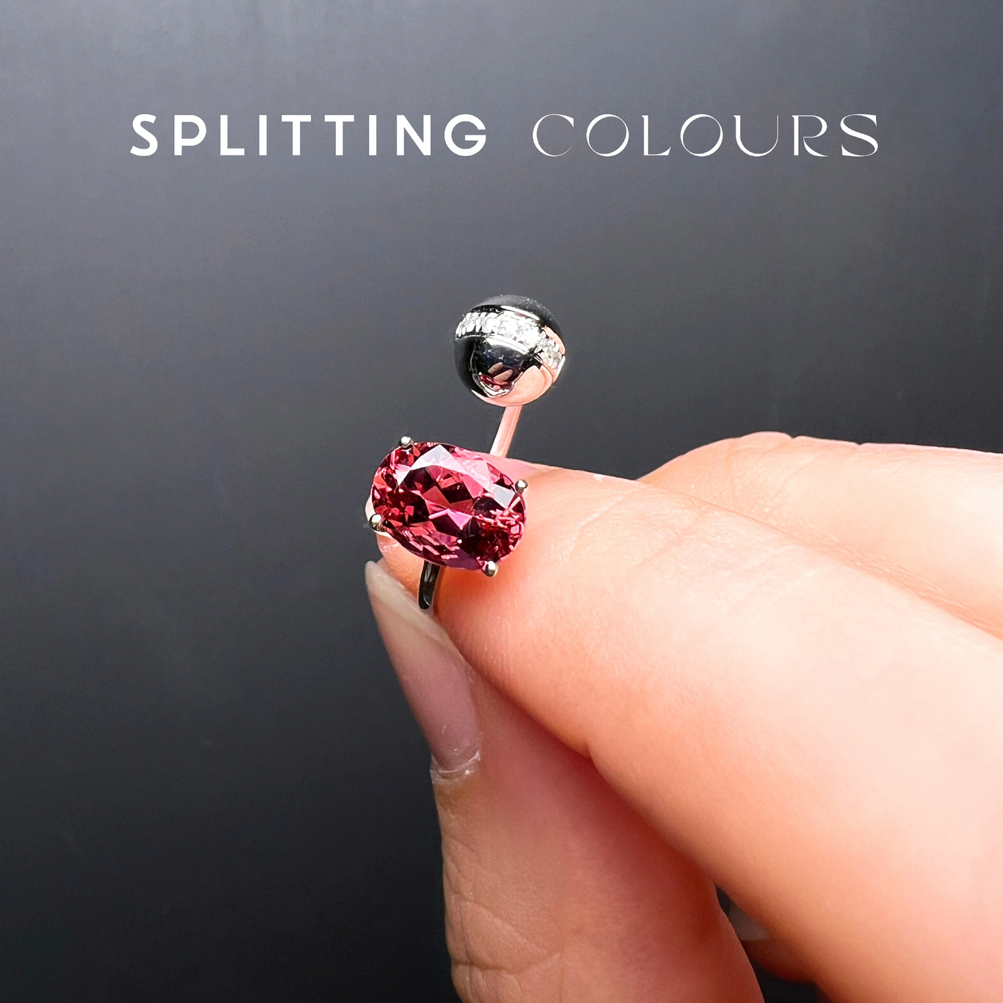 The Satellite Ring – 1.27ct Rubellite