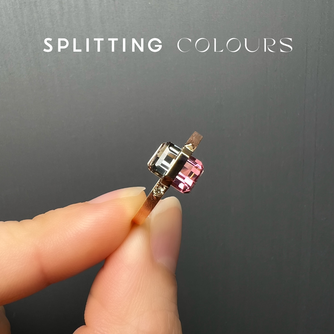 The Traverse Ring - 1.24ct Sweet Pink & Aqua Haze Tourmaline with Diamonds