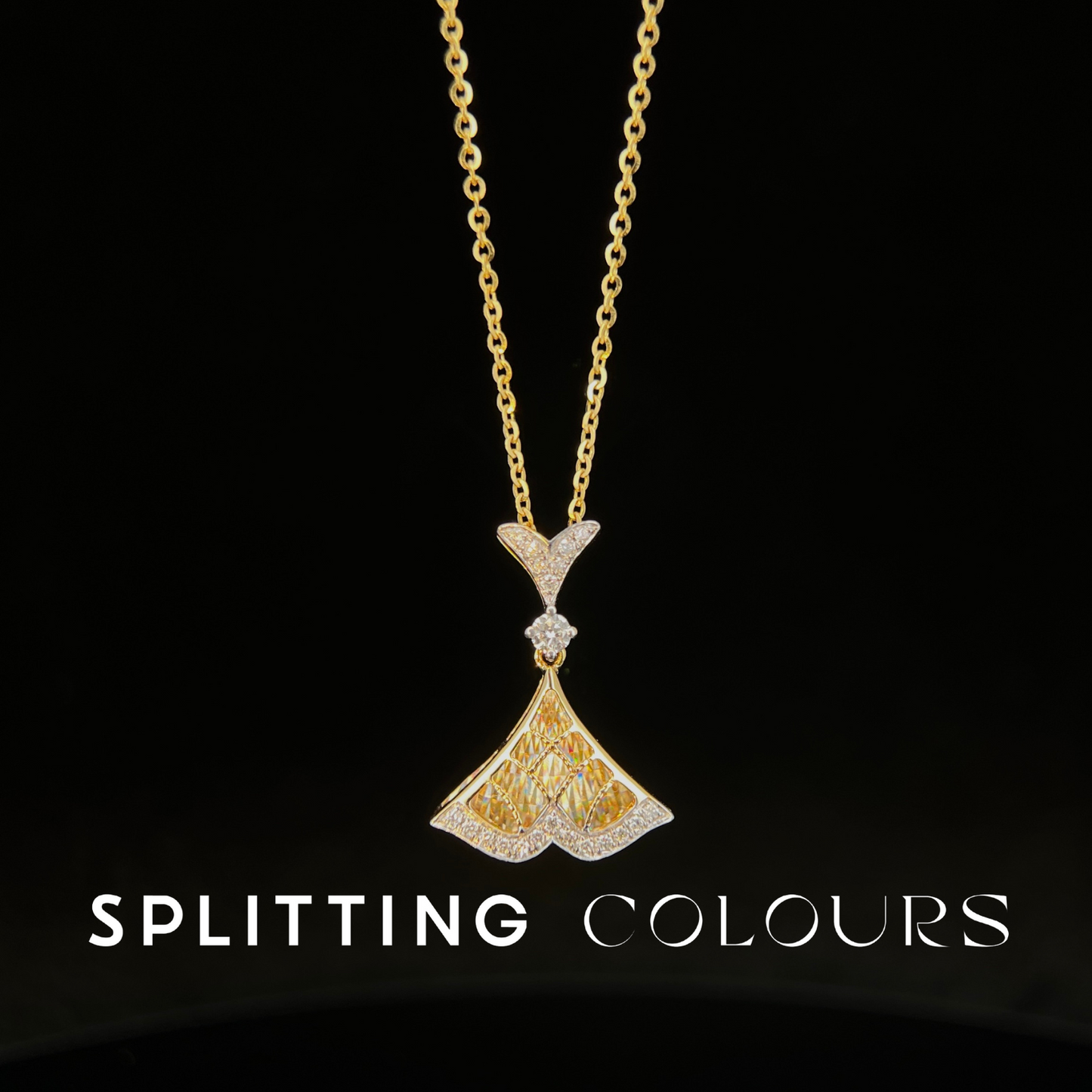Golden Prism - Mermaid Diamonds Pendant