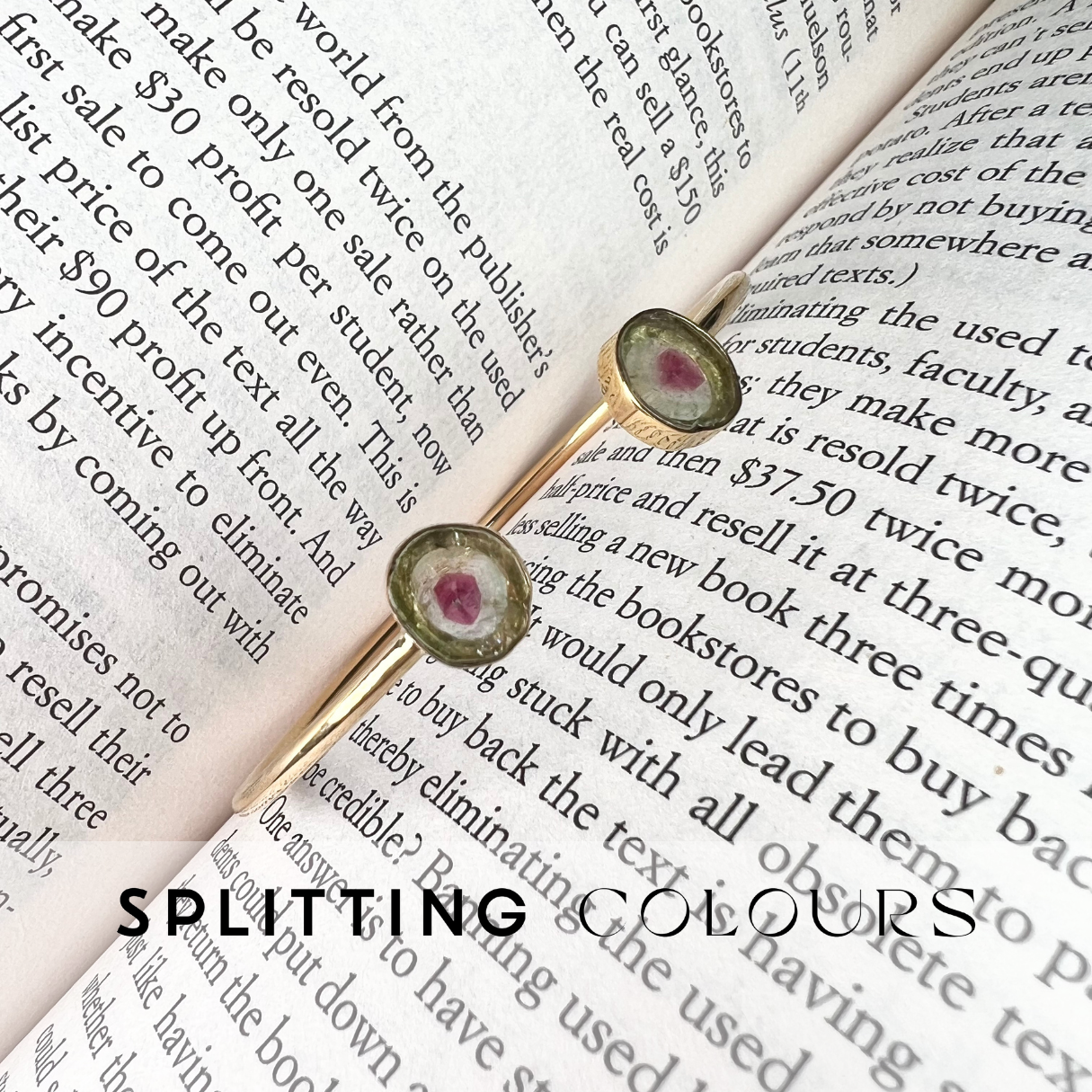 The Slice Cuff Bracelet - 3.45ct Watermelon Tourmaline