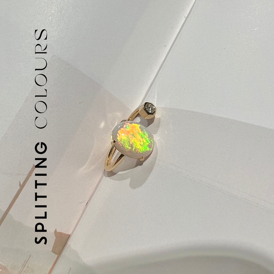 Beyond Tourmalines - 1.89ct Australian White Opal Diamond Ring