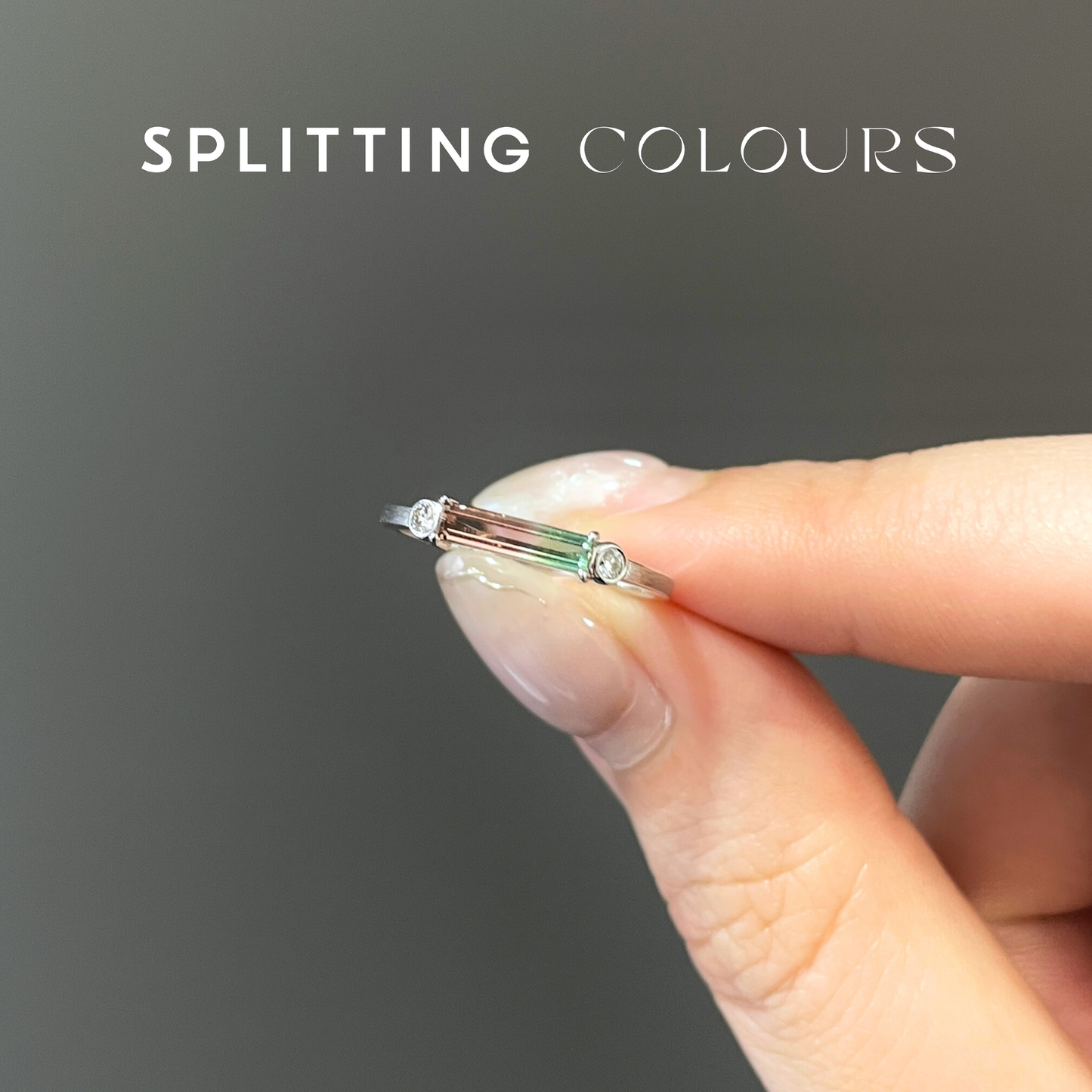 The Classic Ring - 0.35ct Watermelon Tourmaline With Diamonds
