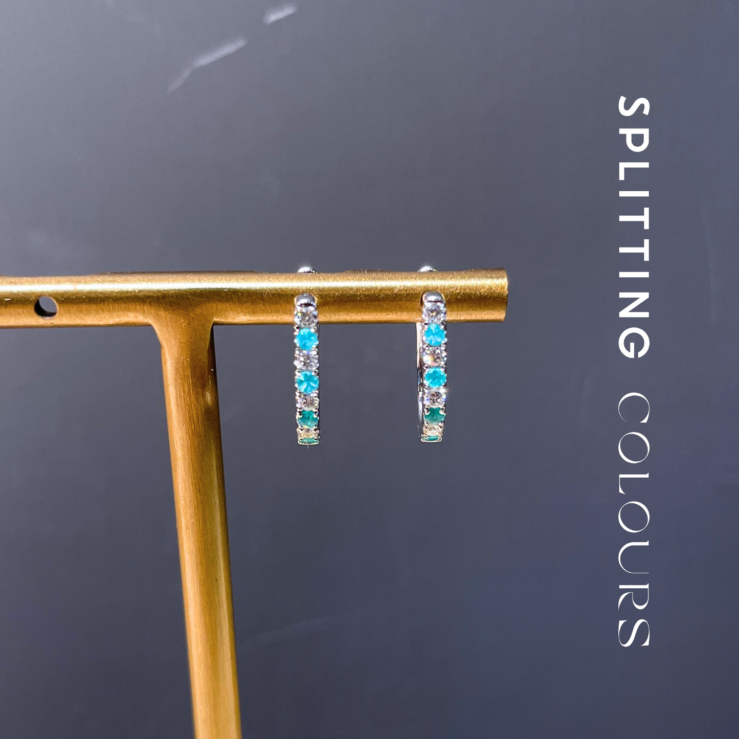 The Mono Earrings - Brazilian Paraiba Hoop Earring with Diamonds