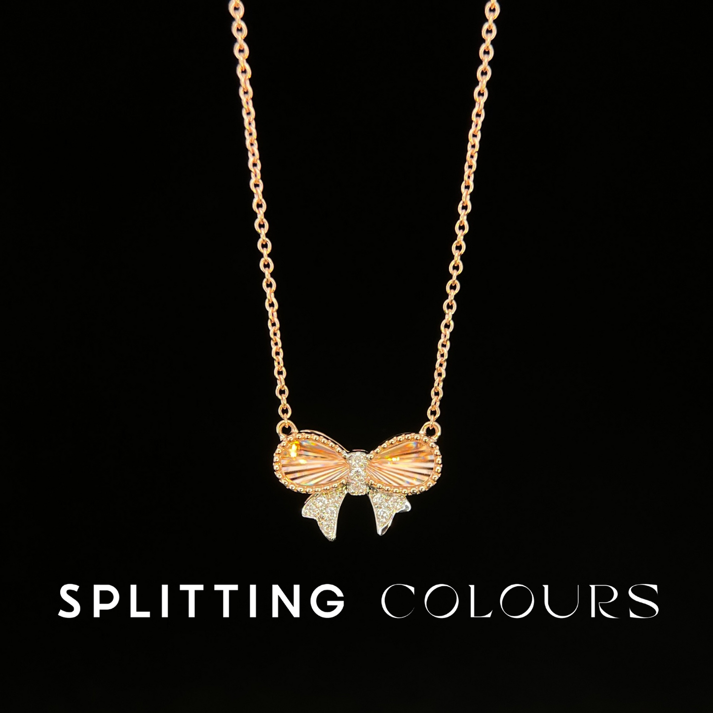 Golden Prism - Bow Diamonds Necklace