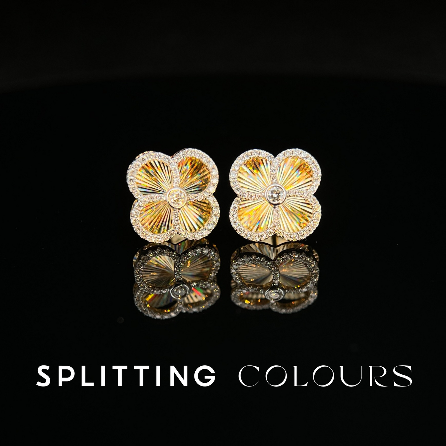 Golden Prism - Bloom Diamonds Earrings