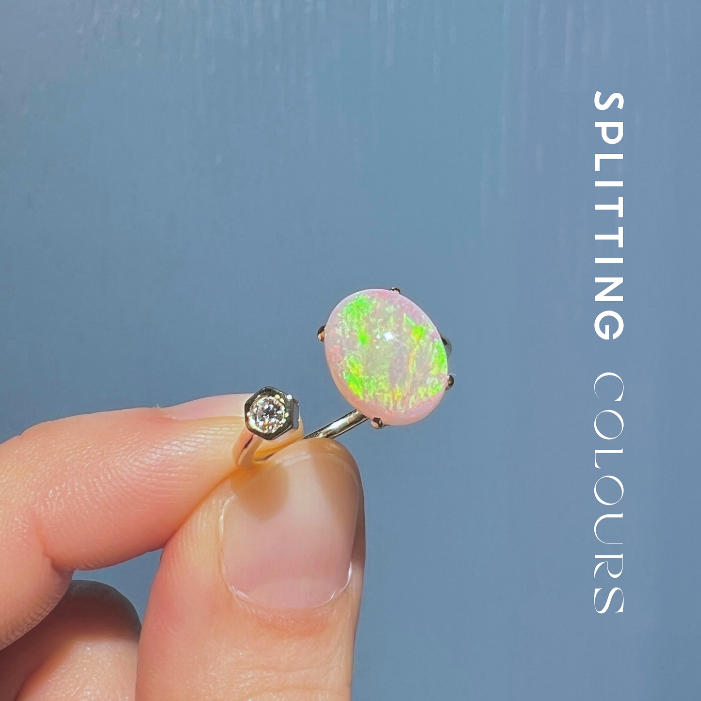 Beyond Tourmalines - 1.89ct Australian White Opal Diamond Ring