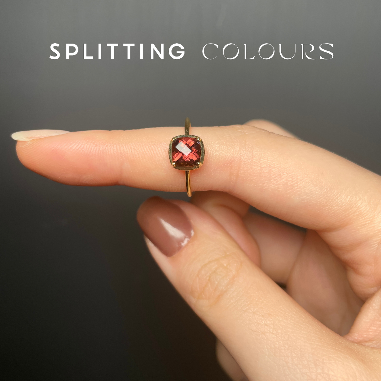 The Mono Stackable Ring - 0.92ct Dark Coral Pink Tourmaline