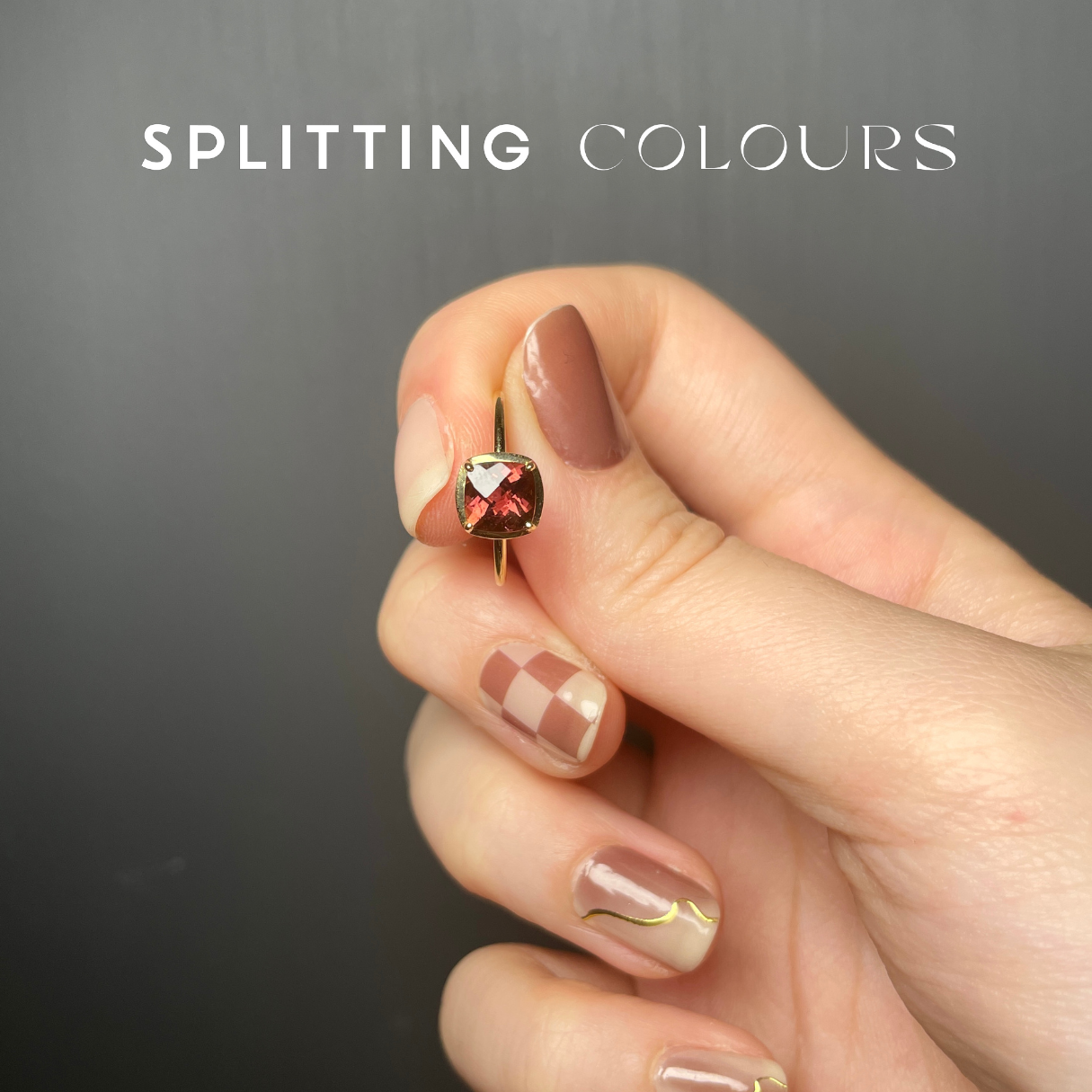The Mono Stackable Ring - 0.92ct Dark Coral Pink Tourmaline
