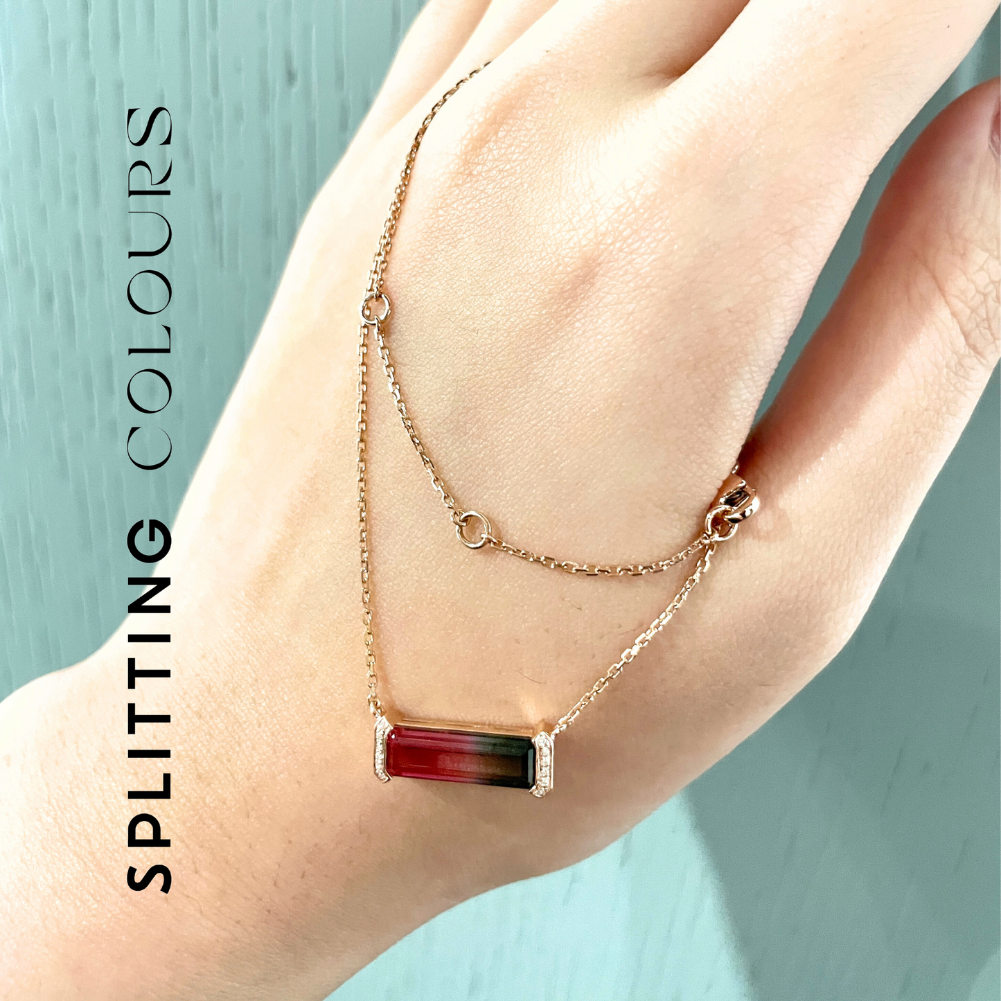 The Bracket Necklace - 1.95ct Watermelon Tourmaline