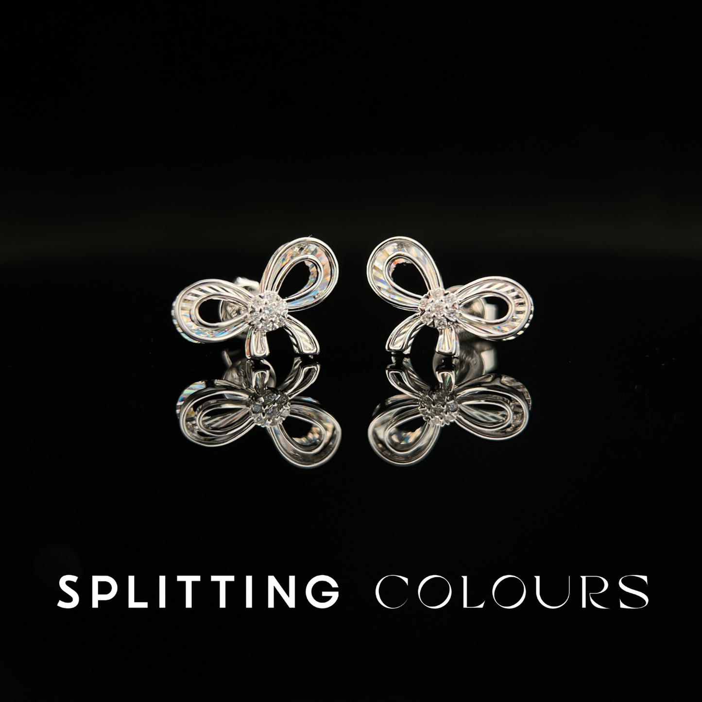 Golden Prism - Ribbon Diamonds Earrings