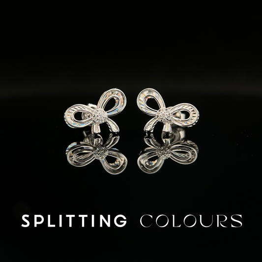 (Pre-Order Available) Golden Prism - Ribbon Diamonds Earrings