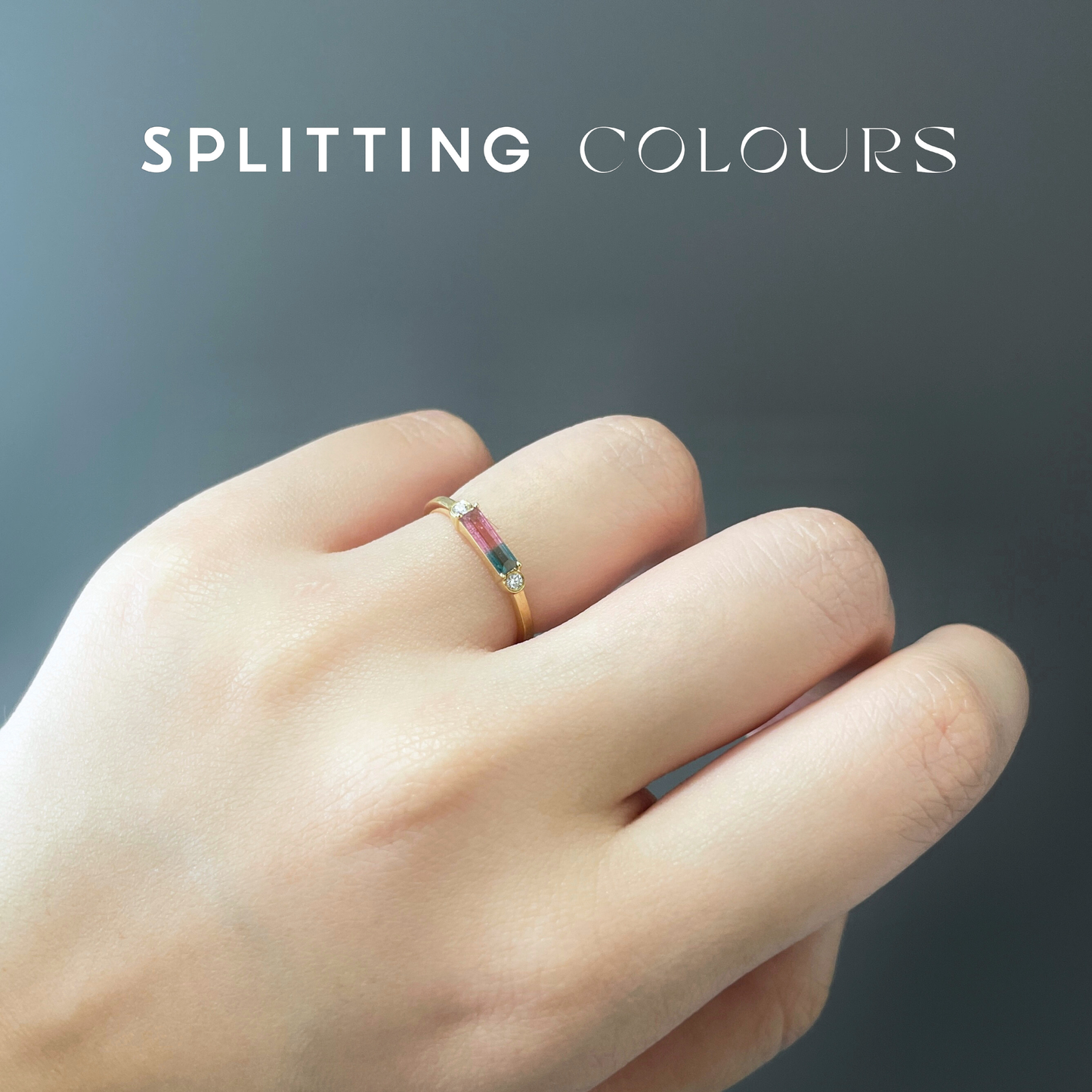 The Classic Ring - 0.23ct Watermelon Tourmaline With Diamonds