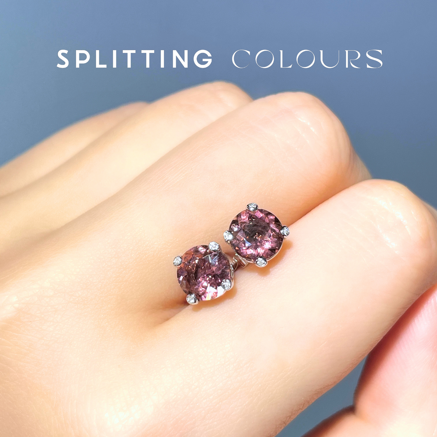 The Mono Earrings - 2.28ct Sweet Pink Tourmaline With Diamonds