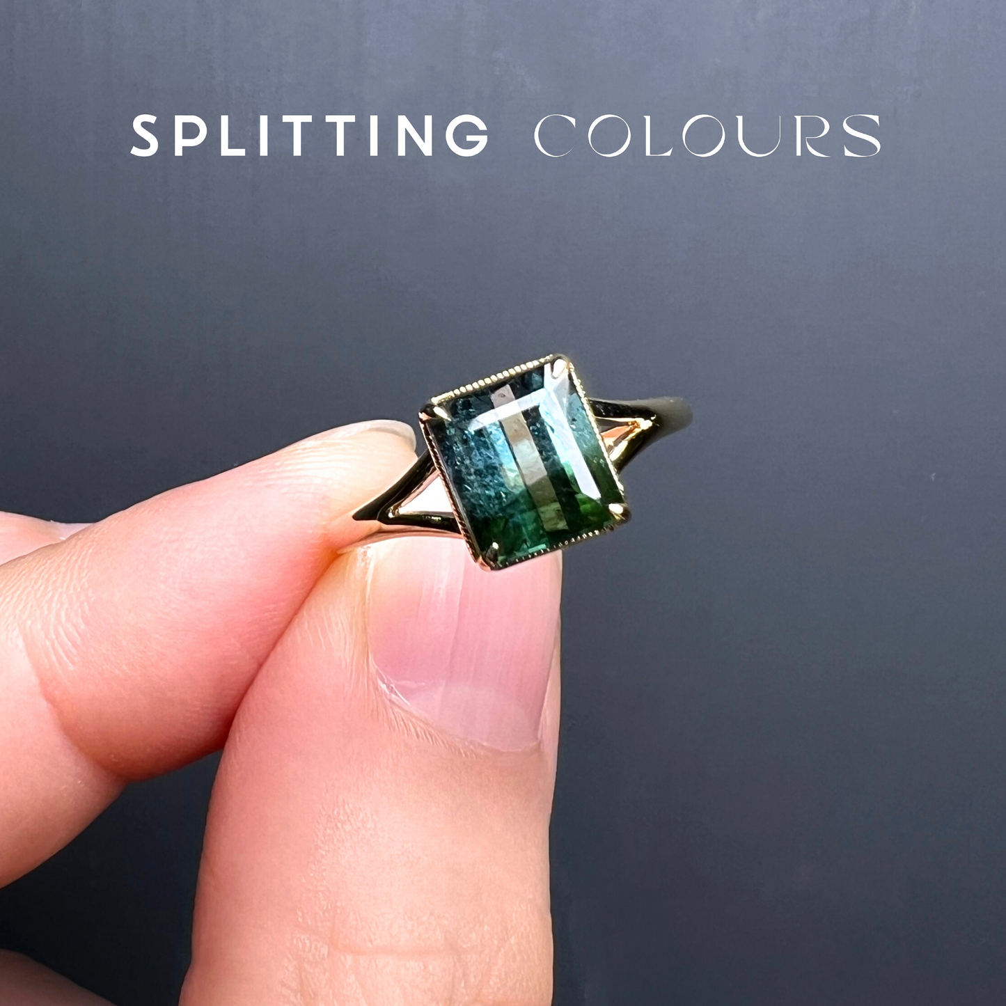The Fusion Ring - 1.77ct Sea Blue & Forest Green Tourmaline