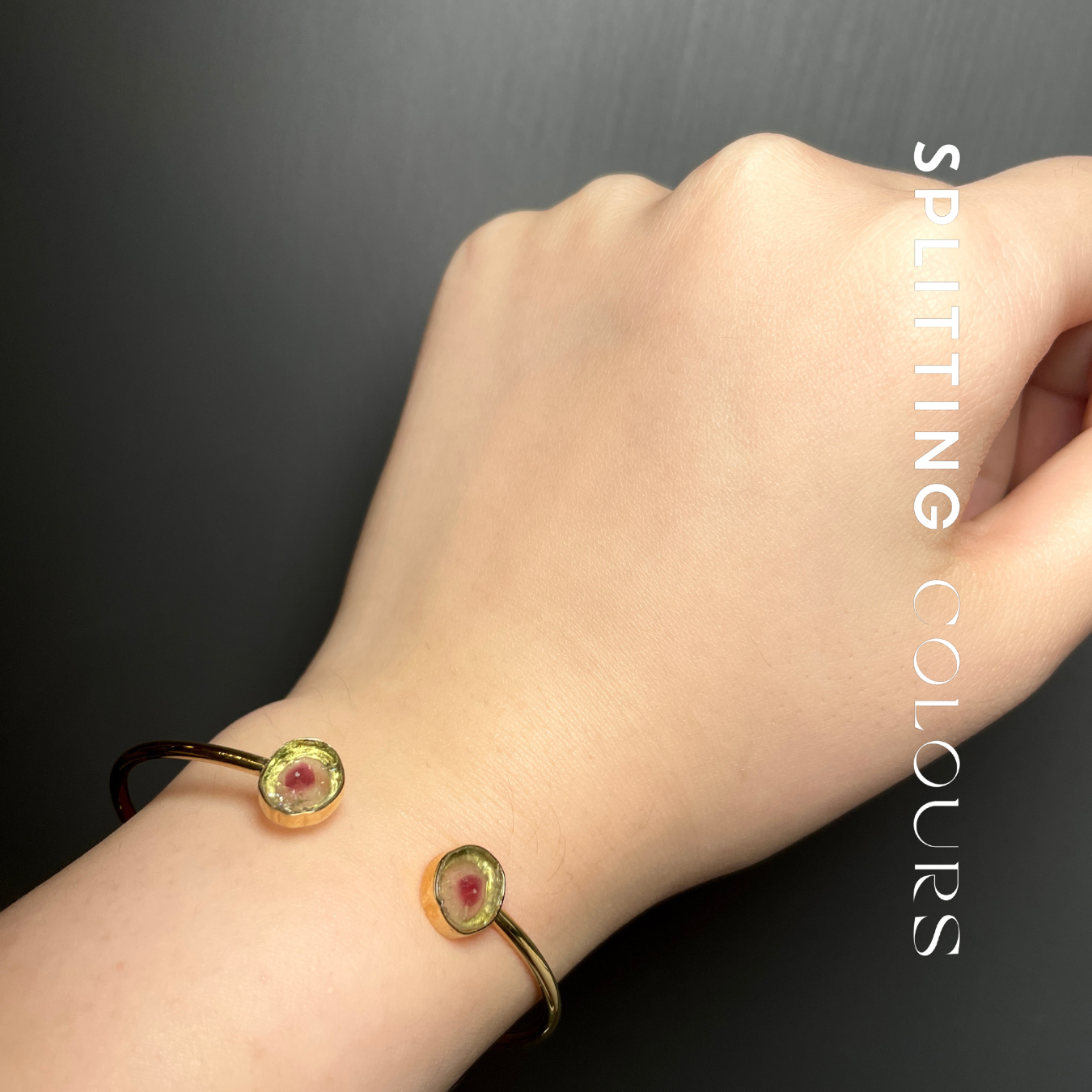 The Slice Cuff Bracelet - 3.45ct Watermelon Tourmaline