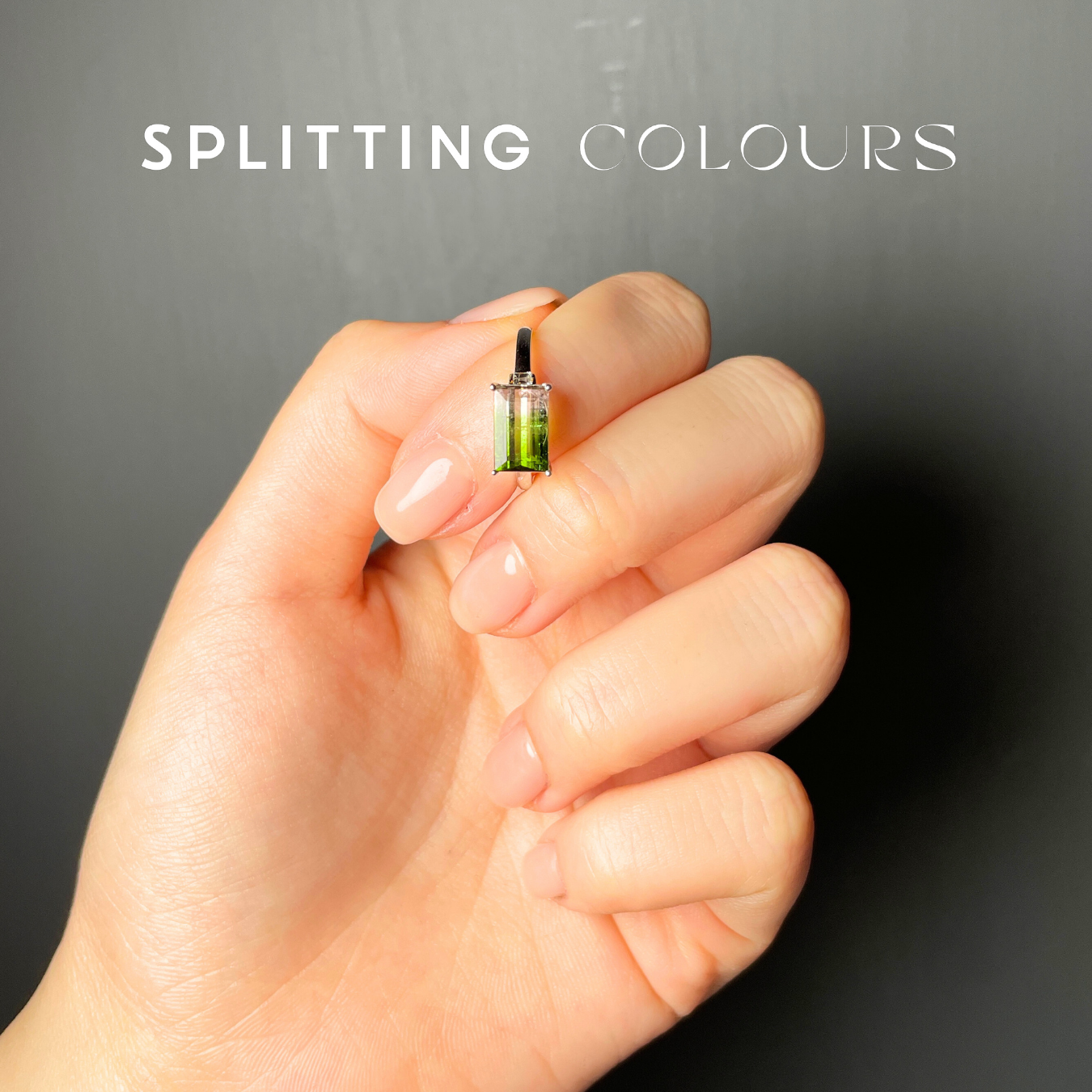 The Fusion Ring - 1.98ct Leaf Green & Light Pink Tourmaline