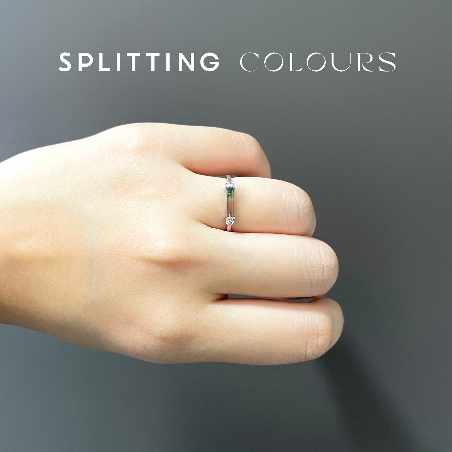 The Classic Ring - 0.35ct Watermelon Tourmaline With Diamonds