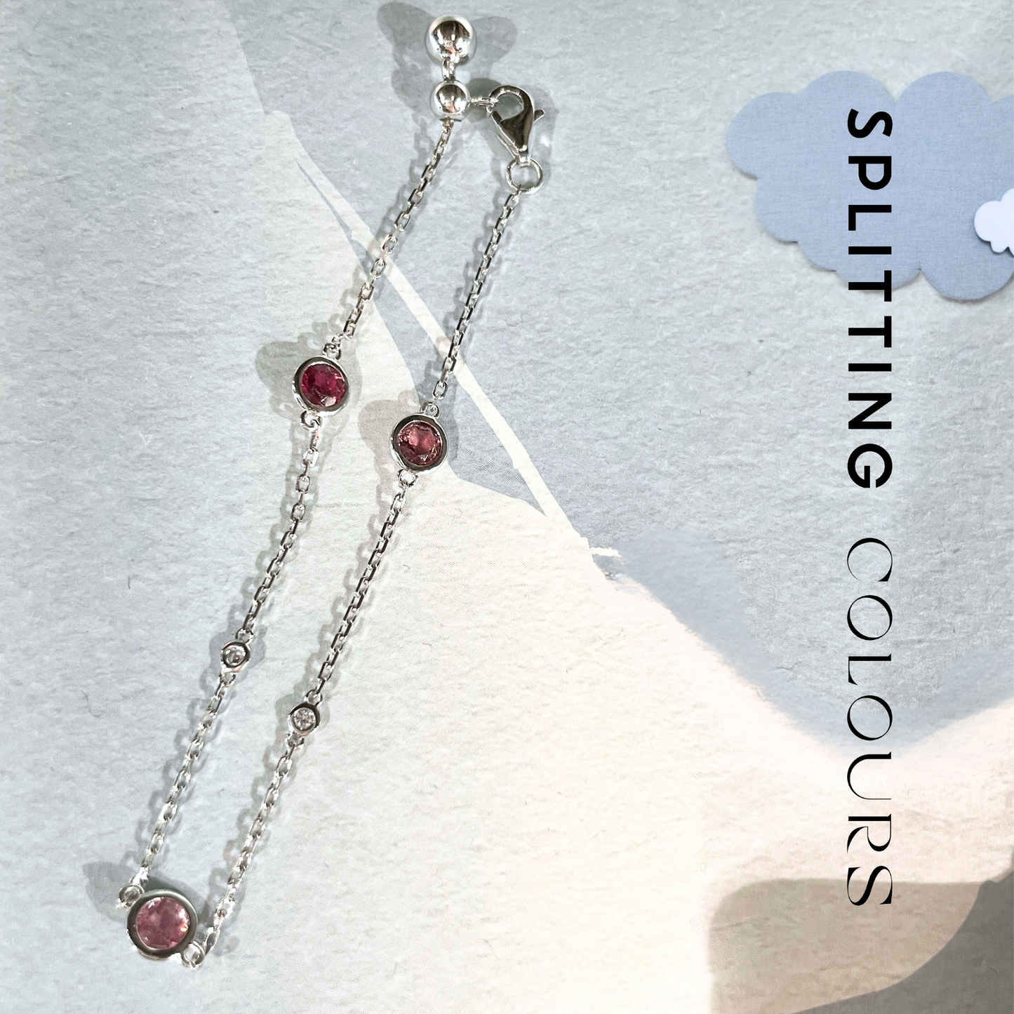The Twinkle Bracelet with Diamonds - Multi-Colour Tourmalines