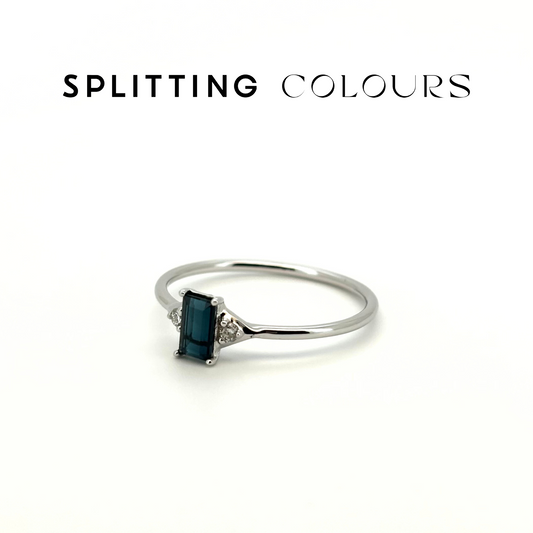 The Petite Ring - 0.35ct Indicolite Tourmaline with Diamonds