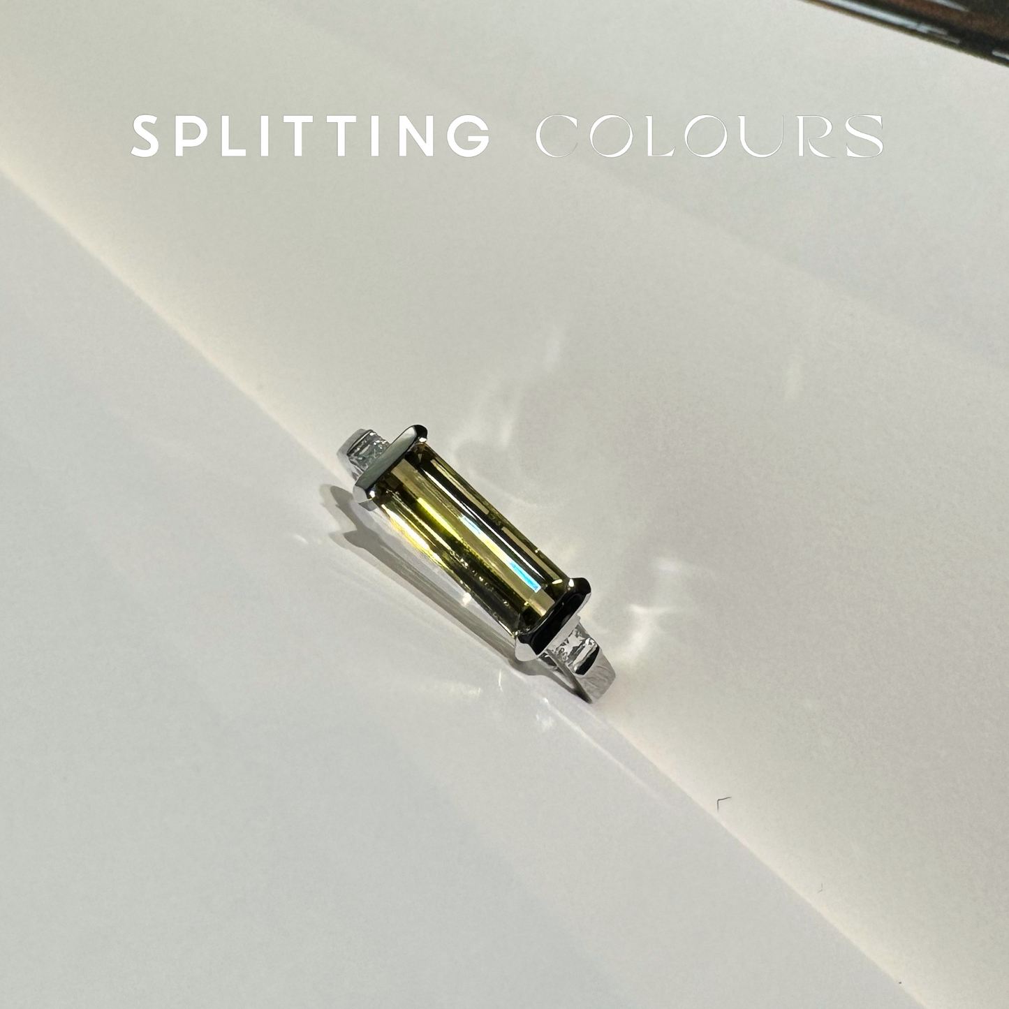 The Classic Ring - 1.25ct Light Olive Yellow Tourmaline with Diamonds
