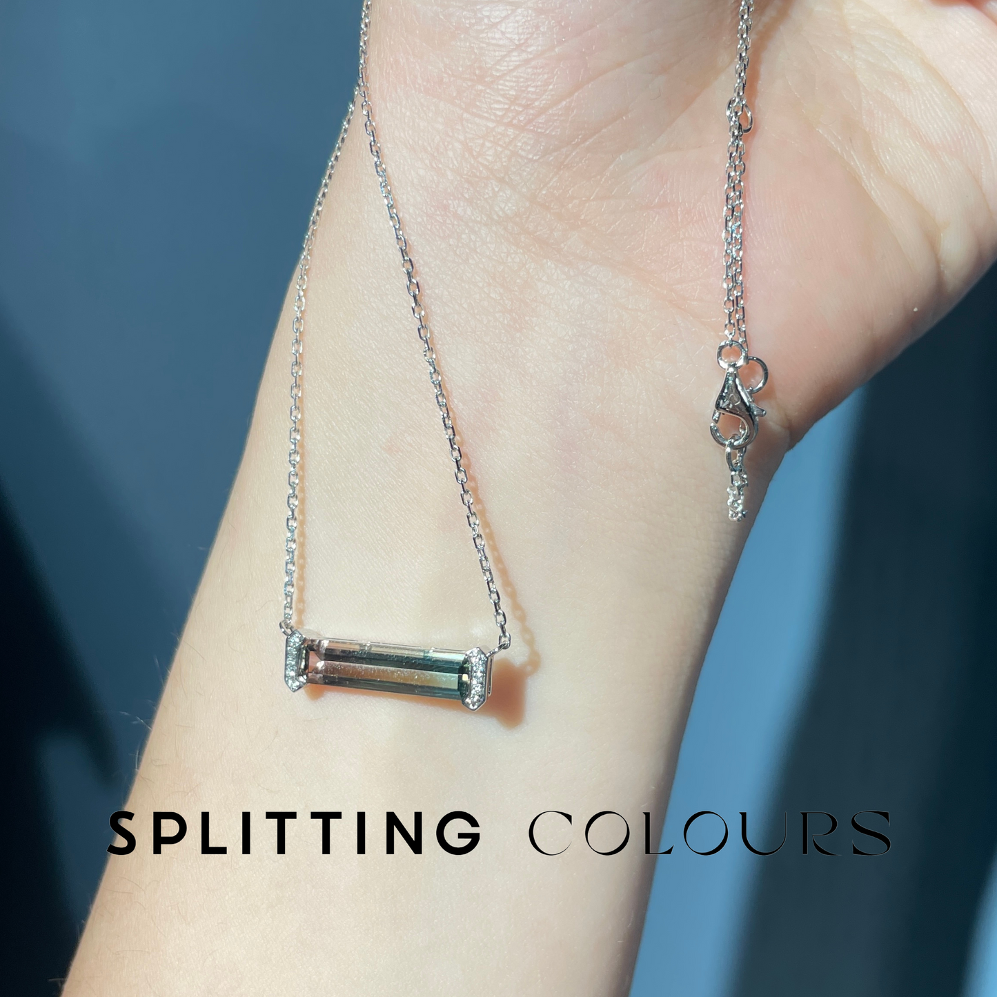 The Bracket Necklace - 1.86ct Watermelon Tourmaline