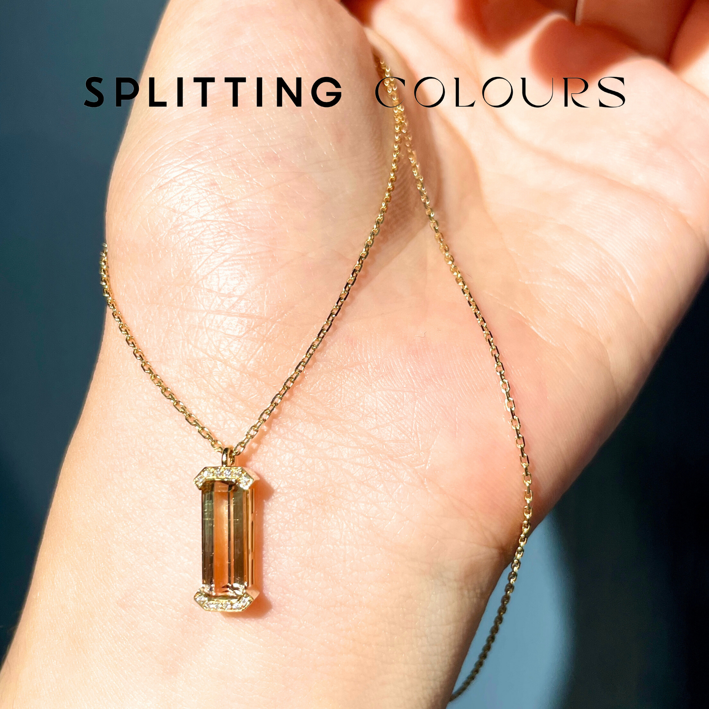 The Bracket Necklace - 1.83ct Sunset Tourmaline