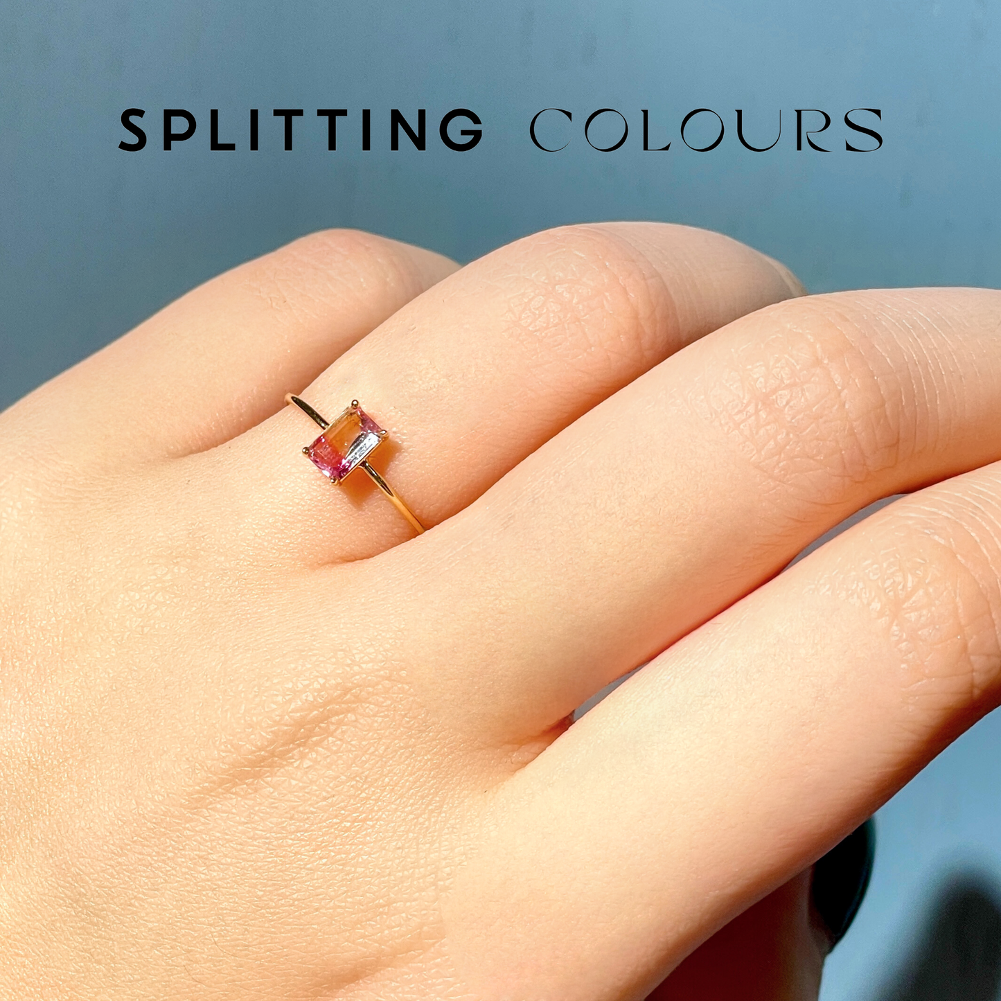 The Petite Ring - 0.38ct Cherry Pink & Colourless Tourmaline