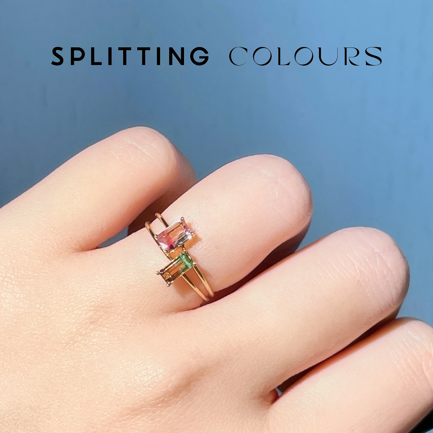 The Petite Ring - 0.38ct Cherry Pink & Colourless Tourmaline